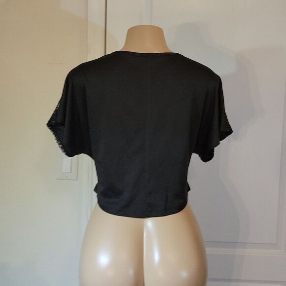 BRAND NEW BLACK SPARLY dELiA*s CROP TOP - Picture 9 of 15